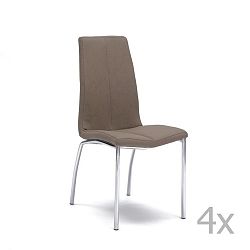 Sada 4 hnědých židlí Design Twist Abha