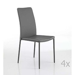 Sada 4 šedých jídelních židlí Tomasucci Kable
