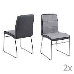 Sada 4 tmavě šedých jídelních židlí Actona Justin