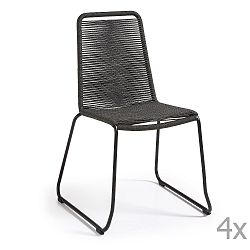 Sada 4 tmavě šedých židlí La Forma Meagan