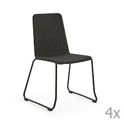 Sada 4 tmavě šedých židlí La Forma Meggie
