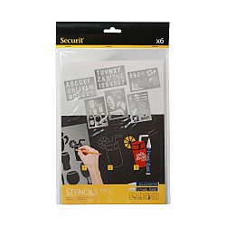 Sada 5 šablon Securit® Liquid Stencil Art