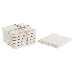 Sada 6 bílých mramorových podtácků InArt Marble
