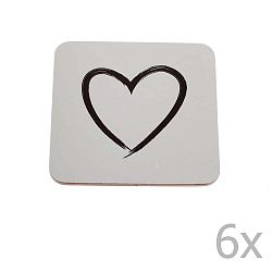 Sada 6 korkových podtácků pod hrnek Dakls Heart