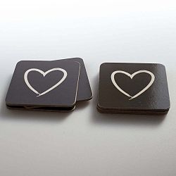 Sada 6 korkových podtácků pod hrnek Dakls Hearts