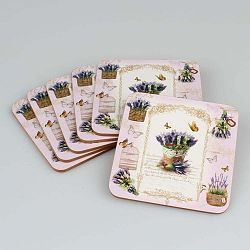 Sada 6 korkových podtácků pod hrnek Dakls Violet