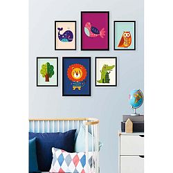 Sada 6 nástěnných obrazů Tablo Center Kids