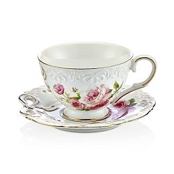 Sada 6 porcelánových šálků s podšálkem Balada