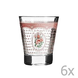 Sada 6 sklenic s růžovou růží Mexico