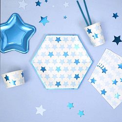 Sada 8 papírových talířů Neviti Little Star Blue