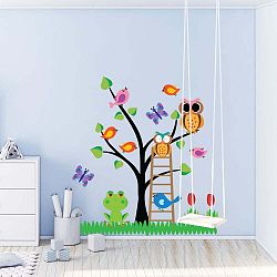 Sada dětských samolepek na zeď Ambiance Owls Tree