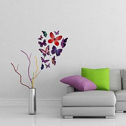 Sada nástěnných samolepek Butterflies Plum