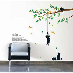 Sada samolepek Ambiance Tree And Cat