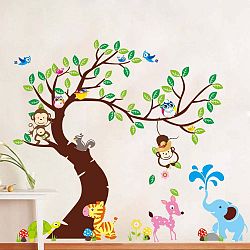 Sada samolepek Ambiance Tree, Monkeys and Elephant