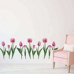 Sada samolepek na zeď Ambiance Pink Tulips