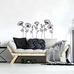 Sada samolepek na zeď Ambiance Sparkling Poppies