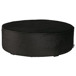 Sametově černý puf WOOOD Sara, ⌀ 78 cm