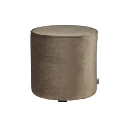 Sametový olivově zelený puf WOOOD Sara, ⌀ 46 cm