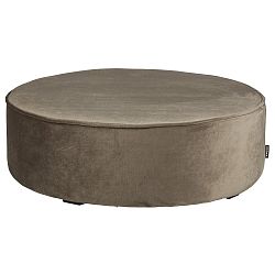 Sametový olivově zelený puf WOOOD Sara, ⌀ 78 cm