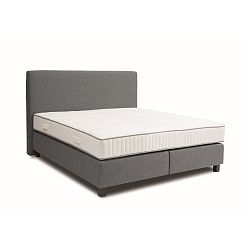 Šedá boxspring postel Revor Roma, 140 x 200 cm