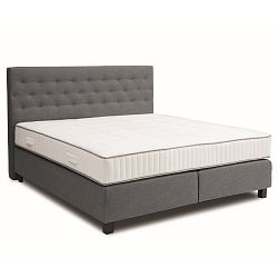 Šedá boxspring postel Revor Venezia, 140 x 200 cm