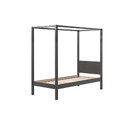 Šedá dětská postel Vipack Pino Canopy, 90 x 200 cm