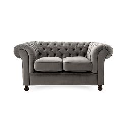 Šedá dvoumístná pohovka Vivonita Chesterfield
