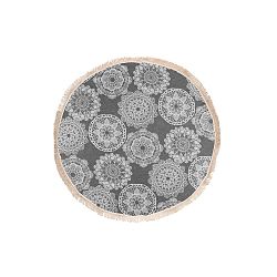 Šedá hammam osuška Begonville Lace, ⌀ 150 cm