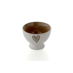 Šedá kameninová miska Brandani Heartbeat, ⌀ 11 cm
