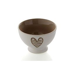 Šedá kameninová miska Brandani Heartbeat, ⌀ 14 cm