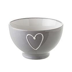 Šedá keramická miska Unimasa Heart, 580 ml