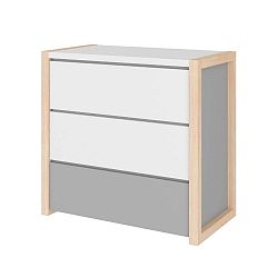 Šedá komoda se 3 šuplíky BELLAMY Pinette