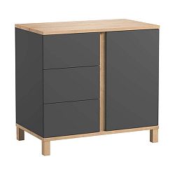 Šedá komoda Vox Altitude, výška 85 cm
