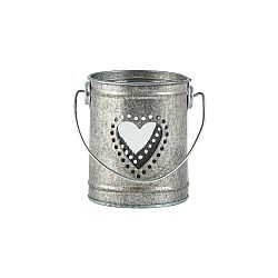 Šedá lucerna KJ Collection Hearty Heart, ⌀ 10,5 cm