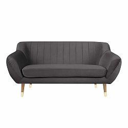 Šedá sametová pohovka Mazzini Sofas Benito, 158 cm