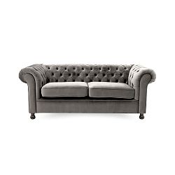 Šedá trojmístná pohovka Vivonita Chesterfield