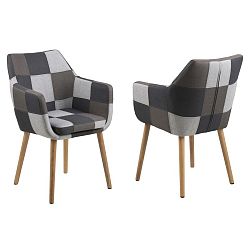 Šedé křeslo Actona Nora Patchwork