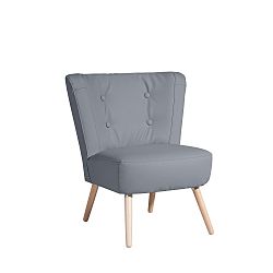 Šedé křeslo Max Winzer Neele Leather Gray
