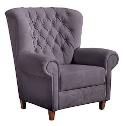 Šedé křeslo Max Winzer Recliner Vicky Velour Gray