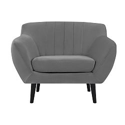 Šedé křeslo Mazzini Sofas Toscane, černé nohy