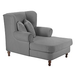 Šedé křeslo ušák Max Winzer Mareille Velour Gray