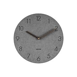 Šedé nástěnné dřevěné hodiny Karlsson Dura, ⌀ 29 cm