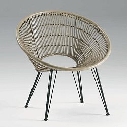 Šedé proutěné křeslo Thai Natura, výška 80 cm