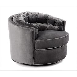 Šedé sametové křeslo Miloo Home Egoiste