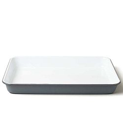 Šedo-bílý smaltovaný podnos Falcon Enamelware