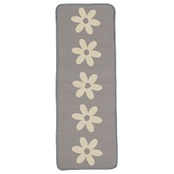 Šedý běhoun Unimasa Flowers, 120 x 45 cm