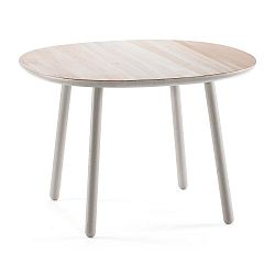 Šedý jídelní stůl z masivu EMKO Naïve, ⌀ 110 cm