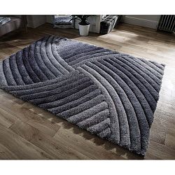 Šedý koberec Flair Rugs Furrow Grey, 160 x 230 cm