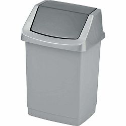 Šedý odpadkový koš Curver Click-it, 15 l
