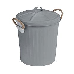 Šedý odpadkový koš z nerezové oceli Wenko